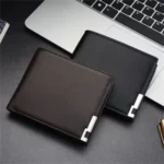 Men's Leather Pocket Wallet with Metal Edge - Image 3