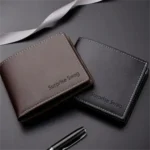 Men's Slim PU Leather Bifold Wallet with Card Holder