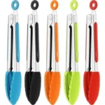 BPA-Free Silicone Kitchen Tongs with Stainless Steel Handles