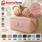 Custom Logo Large PU Leather Makeup Bag Travel Promo