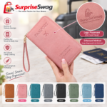 Custom Logo PU Leather Passport Wallet Travel Promo