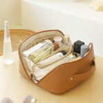Custom Logo Large PU Leather Makeup Bag Travel Promo - Image 3