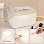 Custom Logo Large PU Leather Makeup Bag Travel Promo - Image 5