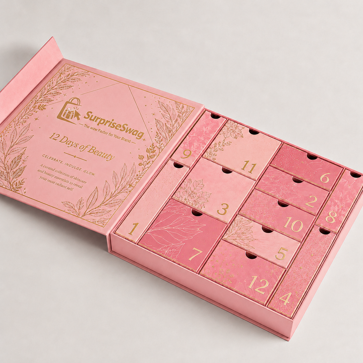 BOX 1 Custom Logo Recycled 12-Day Beauty Advent Calendar Box - Image 1