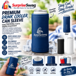 Custom Logo 12oz Slim Can Cooler Insulated Promo - Image 2