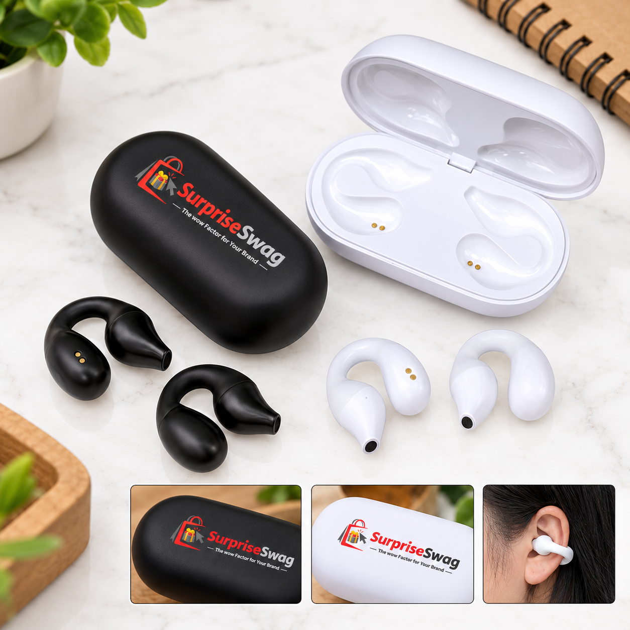 Earbuds (4) Custom Logo Wireless Earbuds Promotional Tech Gift - Image 1