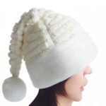 Custom Logo Plush Santa Hat Christmas Pompom Promo Gift