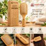 Custom Logo Bamboo Paddle Hair Brush Promo Gift - Image 4