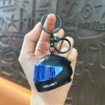 Custom Logo LED Motorcycle Helmet Keychain Promo Gift - Image 3