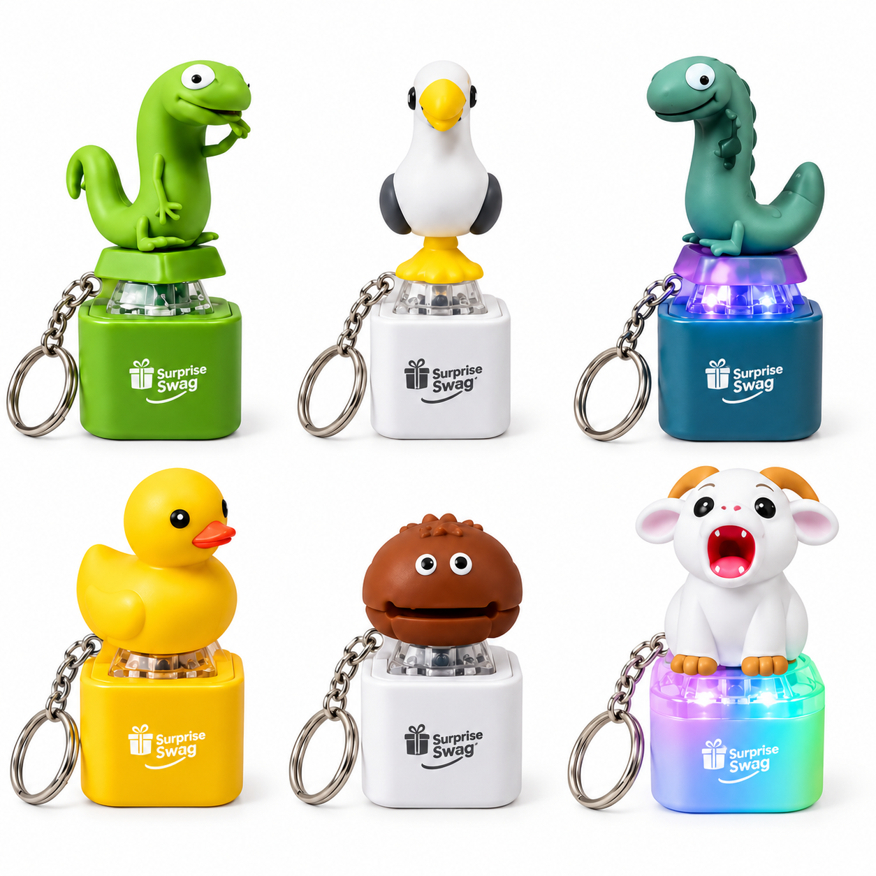 KEYCHAIN 1 Custom Logo LED Animal Fidget Keychain Press Toy Promo - Image 1