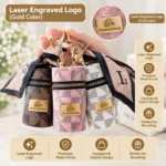 Custom Logo PU Leather Lipstick Case Keychain Promo