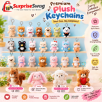 Custom Logo Fluffy Plush Keychain Bag Charm Promo - Image 10
