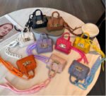 Custom Logo Mini PU Leather Bag Keychain Charm Promo - Image 10