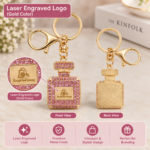 Custom Logo Crystal Perfume Bottle Keychain Charm Promo - Image 2