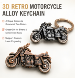 Custom Logo 3D Retro Motorcycle Metal Keychain Promo Gift - Image 2