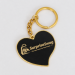 Custom Logo Heart Pendant Enamel Metal Keychain - Image 2