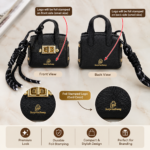 Custom Logo Mini PU Leather Bag Keychain Charm Promo - Image 3