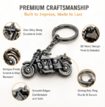 Custom Logo 3D Retro Motorcycle Metal Keychain Promo Gift - Image 3
