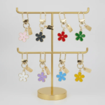Custom Logo Metal Flower Charm Carabiner Keychain Promo - Image 3