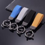 Custom Logo PU Leather Car Keychain Carabiner Promo - Image 3