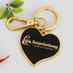 Custom Logo Heart Pendant Enamel Metal Keychain - Image 3