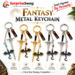 Custom Logo Fantasy Sword Dragon Metal Keychain Promo - Image 4