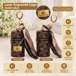 Custom Logo PU Leather Lipstick Case Keychain Promo - Image 4