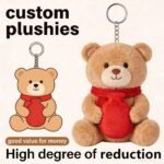 Custom Logo Fluffy Plush Keychain Bag Charm Promo - Image 4