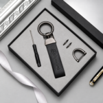 Custom Logo PU Leather Car Keychain Carabiner Promo - Image 4