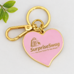 Custom Logo Heart Pendant Enamel Metal Keychain - Image 5
