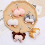 Custom Logo Kawaii Hamster Plush Keychain Promo Gift - Image 3