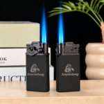 Custom Logo Metal Torch Lighter Promotional Refillable Gift