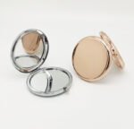Custom Logo Round Metal Compact Mirror Gold Promo Gift - Image 2