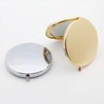 Custom Logo Round Metal Compact Mirror Gold Promo Gift - Image 3