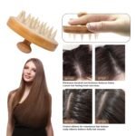 Custom Logo Bamboo Silicone Scalp Massage Shampoo Brush - Image 5