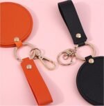 Custom Logo Round Leather Makeup Mirror Bag - Image 6