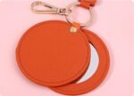 Custom Logo Round Leather Makeup Mirror Bag - Image 5