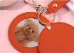 Custom Logo Round Leather Makeup Mirror Bag - Image 4