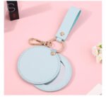 Custom Logo Round Leather Makeup Mirror Bag - Image 3