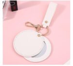 Custom Logo Round Leather Makeup Mirror Bag - Image 2