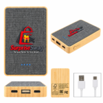 Custom Logo Bamboo rPET 5000mAh Power Bank Promo