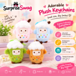Custom Logo Bubble Tea Plush Keychain Promo Gift