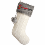 Custom Logo Cable Knit Christmas Stocking Fur Cuff Promo - Image 2