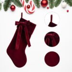 Custom Logo Velvet Bow Christmas Stocking 10x19in Promo - Image 3