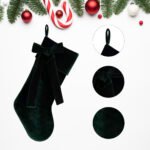 Custom Logo Velvet Bow Christmas Stocking 10x19in Promo - Image 5