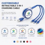 Custom Logo Retractable 3-in-1 USB Charging Cable - Image 3