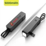 5000mAh Mini Power Bank with Built-In Cable & LED